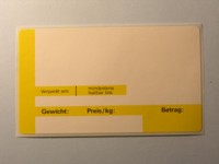 Mettler-Etikettenrollen, passend für Waagen Mettler / Masse=46.8 x 81mm / 750 Etiketten pro Rolle / ø Kern 40mm / Etiketten: weiss, bedruckt / VE=24 Rollen